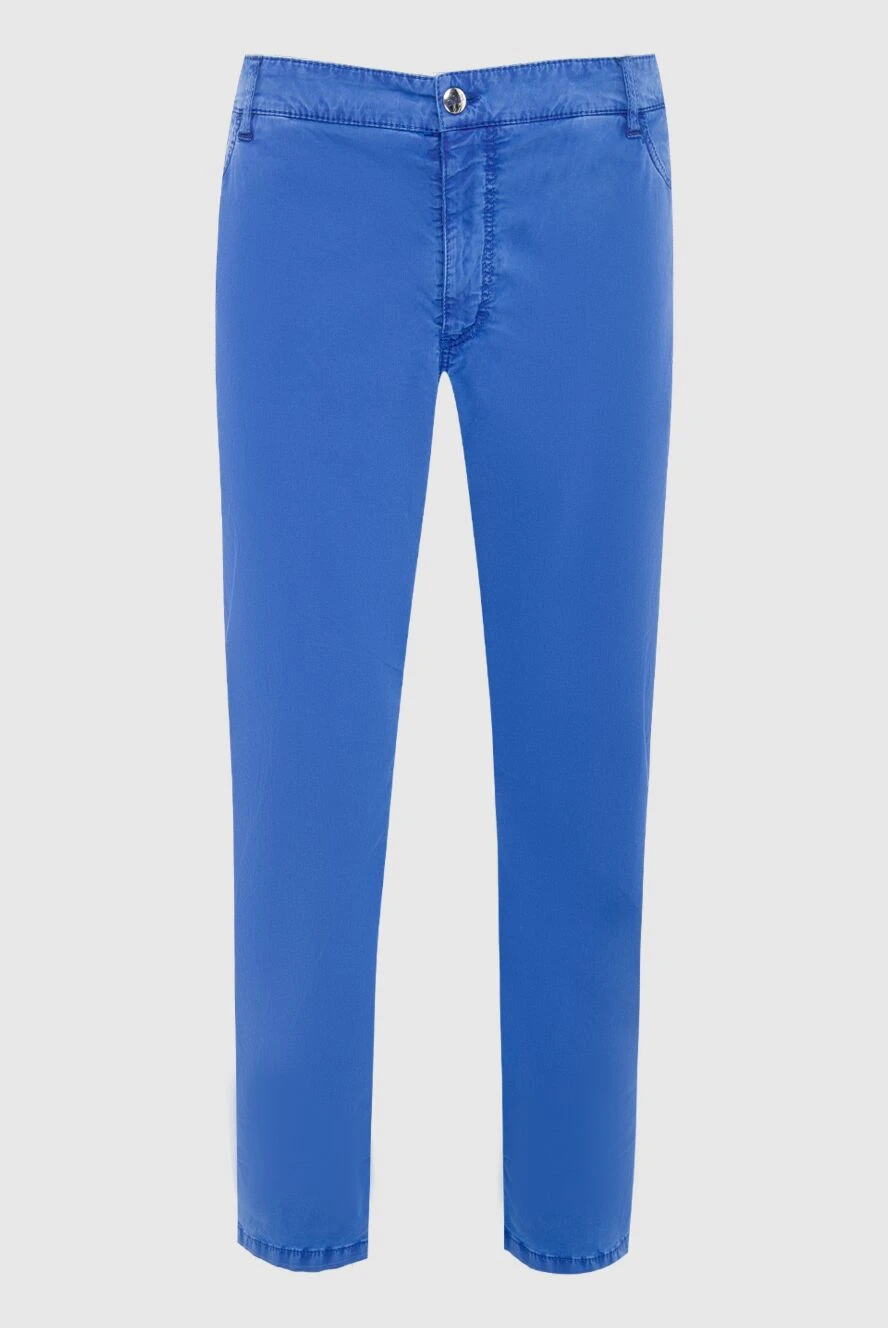 Zilli man blue cotton trousers for men купить с ценами и фото 152873 - photo 1