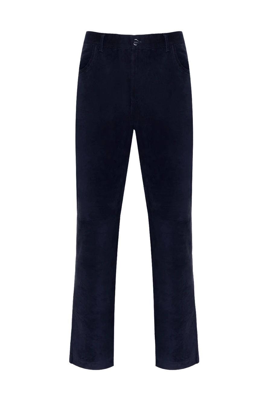 Zilli man blue suede trousers for men купить с ценами и фото 152887 - photo 1