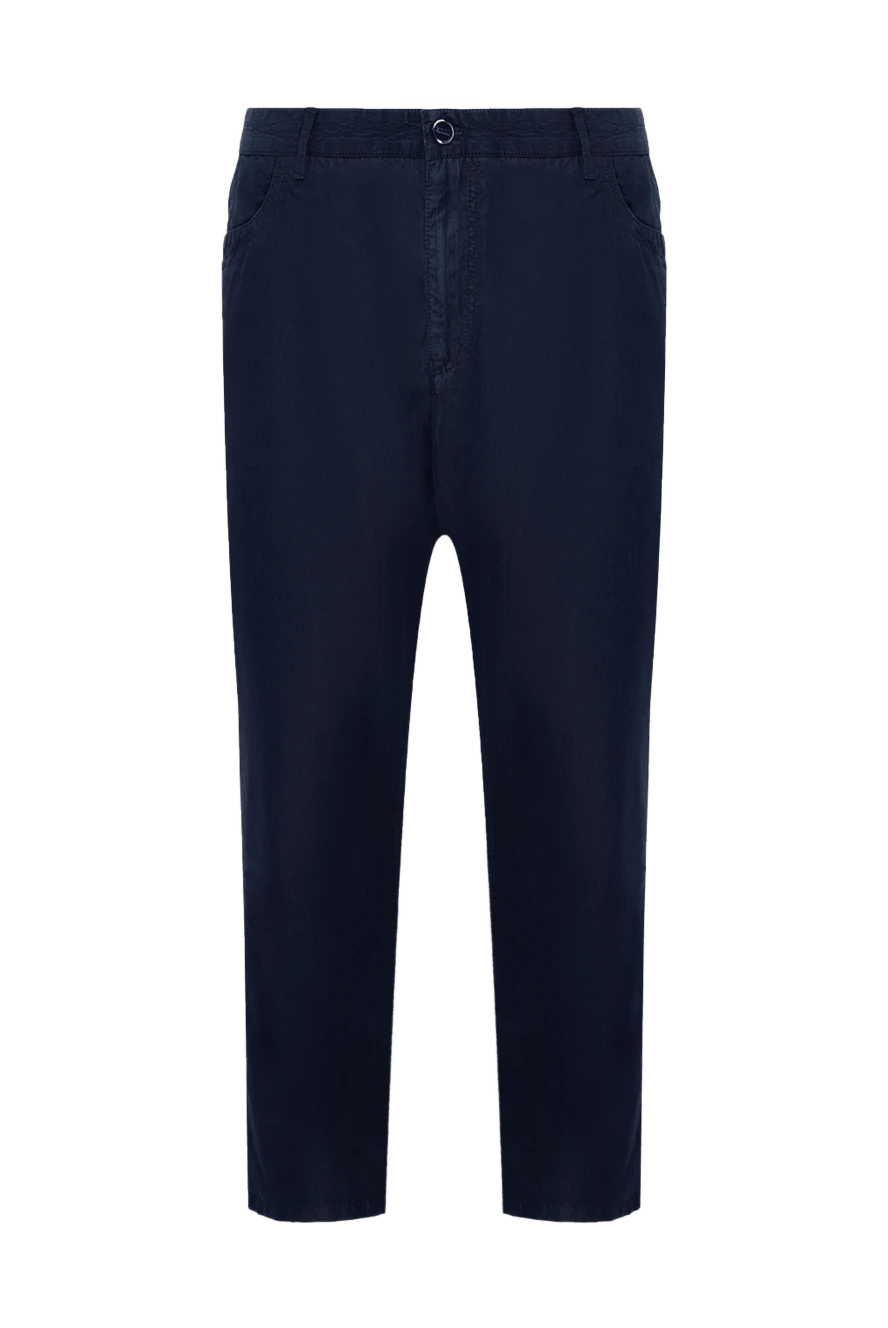 Zilli man blue cotton and silk trousers for men купить с ценами и фото 152894 - photo 1