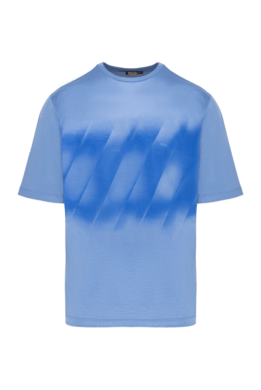 Zilli man blue cotton t-shirt for men купить с ценами и фото 152917 - photo 1