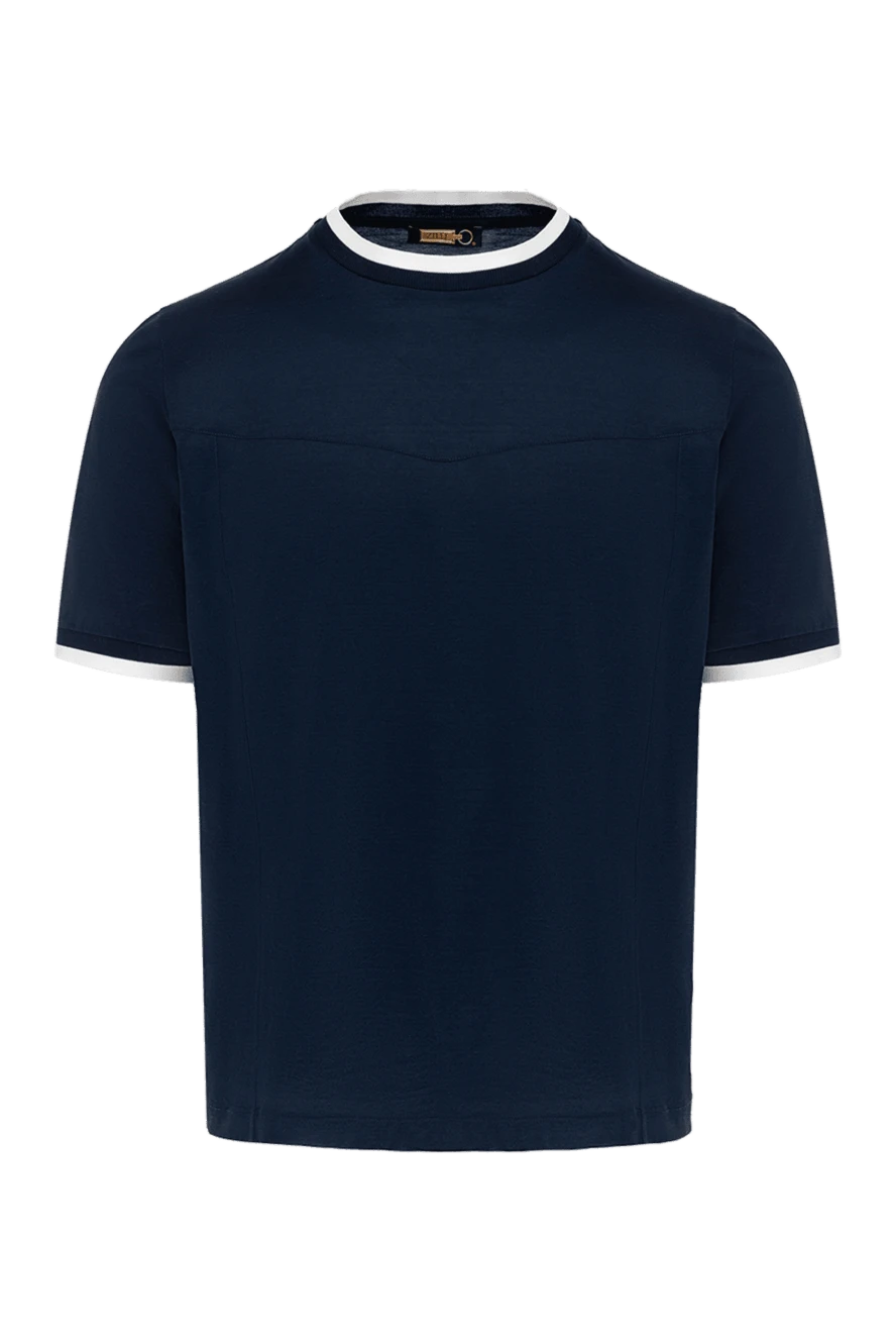 Zilli man cotton t-shirt blue for men купить с ценами и фото 152921 - photo 1