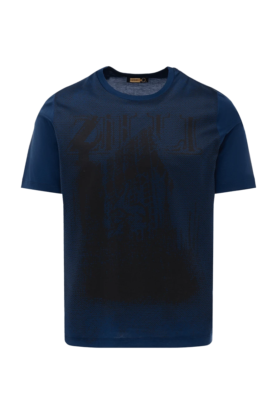 Zilli man cotton t-shirt blue for men купить с ценами и фото 152932 - photo 1