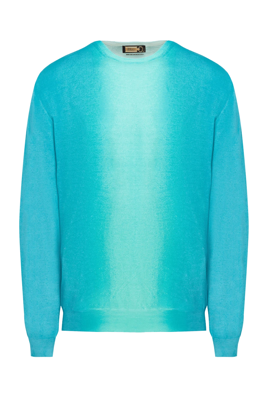 Zilli man blue silk and cotton jumper for men купить с ценами и фото 152949 - photo 1