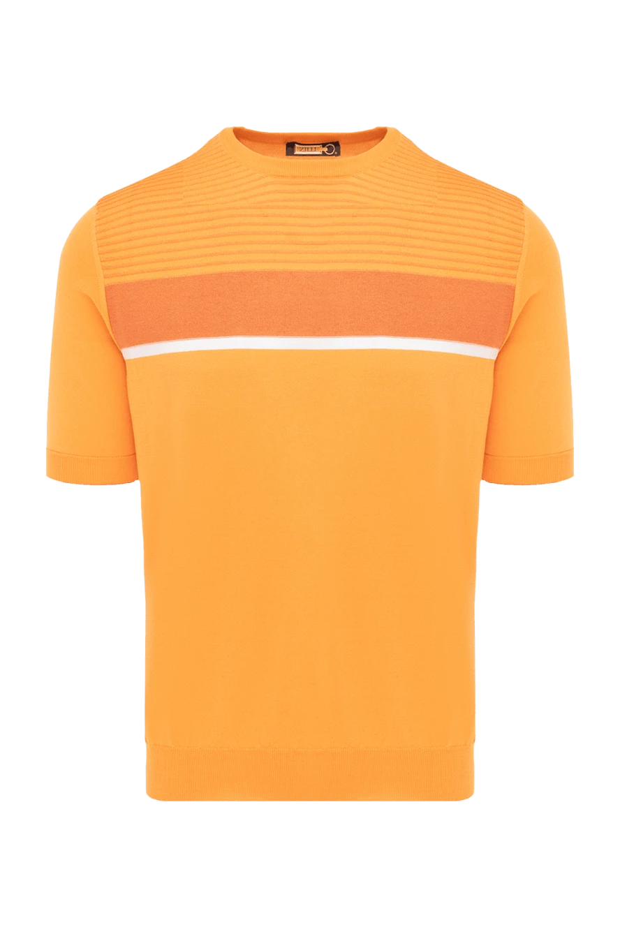 Zilli man cotton and silk short sleeve jumper orange for men купить с ценами и фото 152953 - photo 1