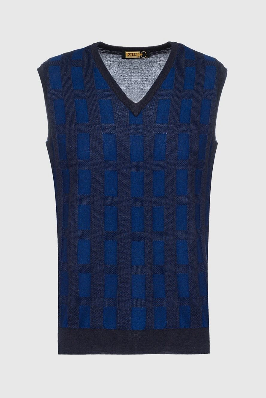 Zilli man men's vest made of cashmere and silk blue купить с ценами и фото 152957 - photo 1