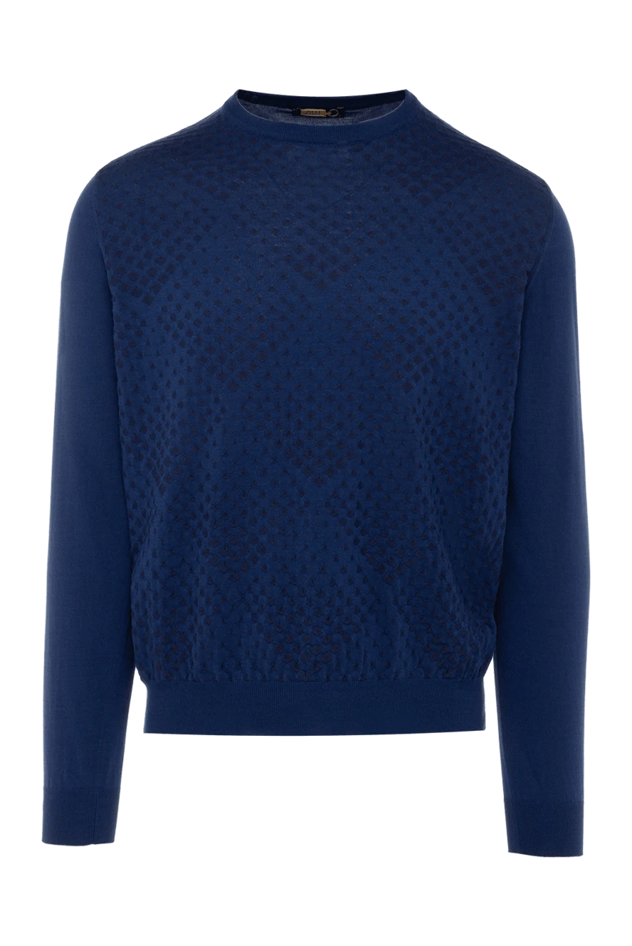 Zilli man silk and cotton jumper blue for men купить с ценами и фото 152960 - photo 1