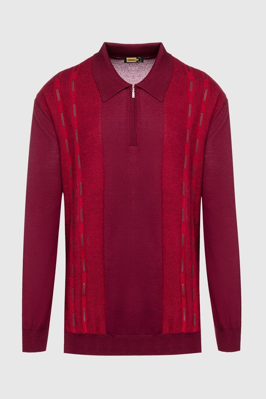 Zilli man long sleeve polo in silk and cashmere red for men купить с ценами и фото 152969 - photo 1