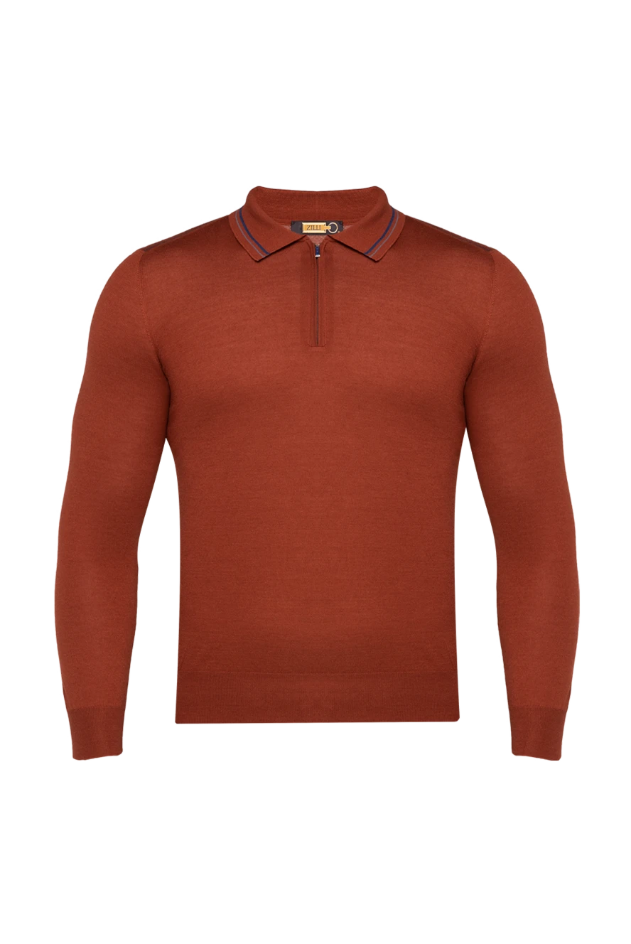 Zilli man long sleeve polo in silk and cashmere burgundy for men купить с ценами и фото 152972 - photo 1