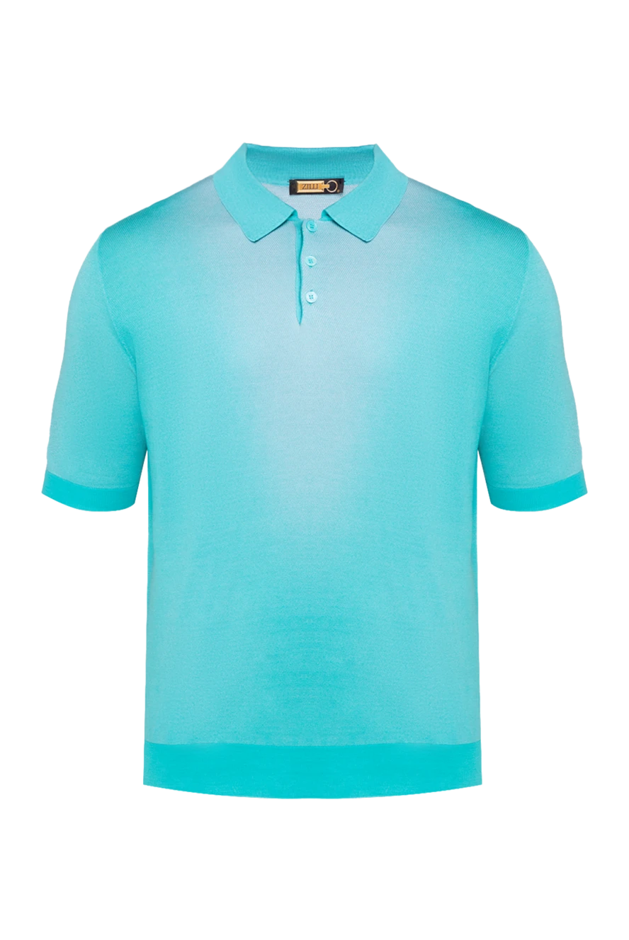 Zilli man blue silk and viscose polo for men купить с ценами и фото 152973 - photo 1