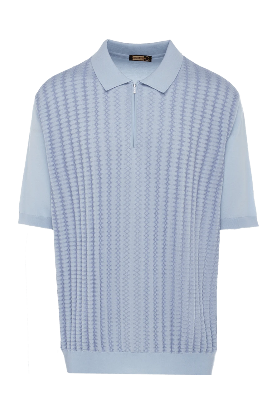 Zilli man cotton and silk polo blue for men купить с ценами и фото 152997 - photo 1