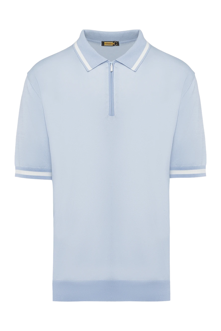 Zilli man cotton and silk polo blue for men купить с ценами и фото 153001 - photo 1