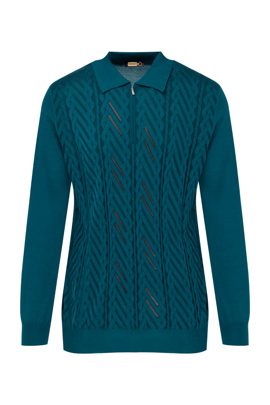 Zilli man long sleeve polo in silk and cashmere green for men купить с ценами и фото 153011 - photo 1