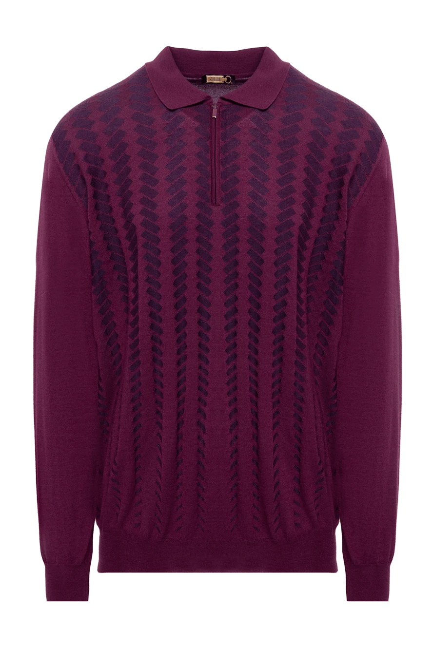 Zilli man long sleeve polo in silk and cashmere burgundy for men купить с ценами и фото 153022 - photo 1