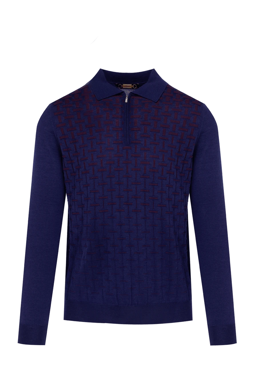 Zilli man long sleeve polo in silk and cashmere blue for men купить с ценами и фото 153034 - photo 1