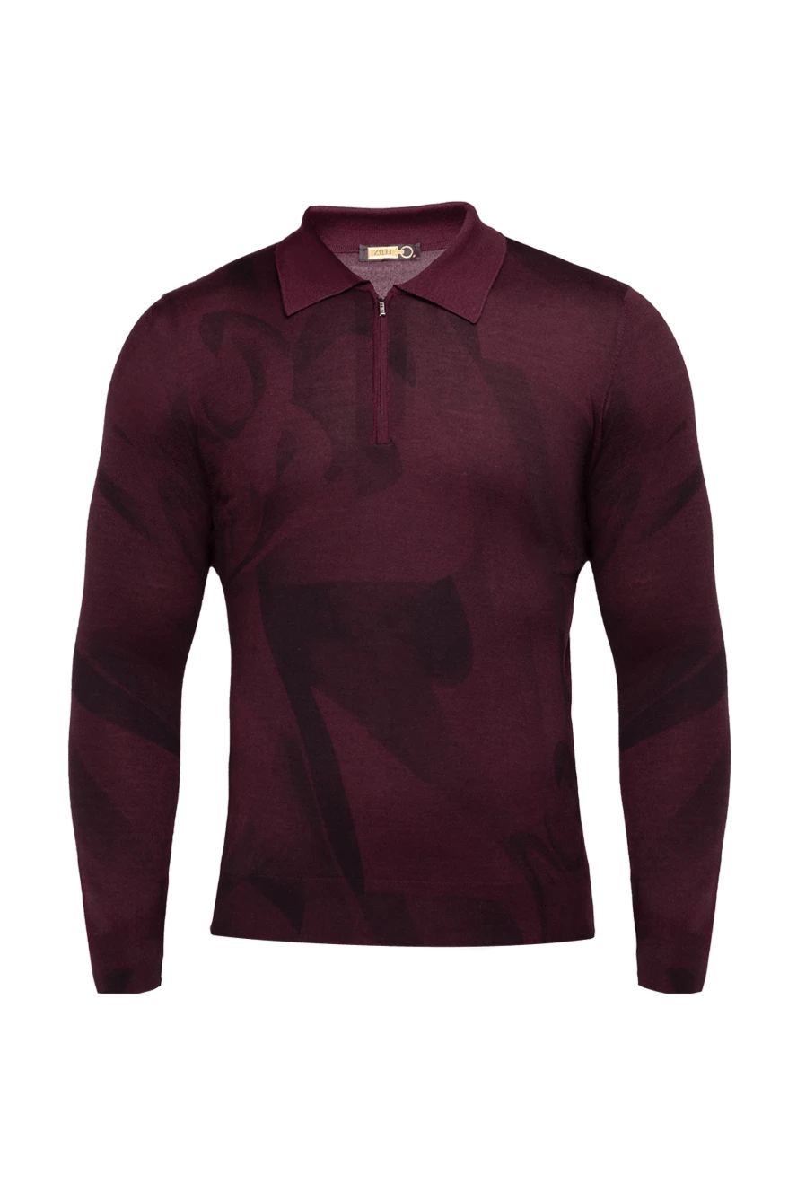 Zilli man long-sleeve polo in silk, cashmere and wool burgundy for men купить с ценами и фото 153035 - photo 1