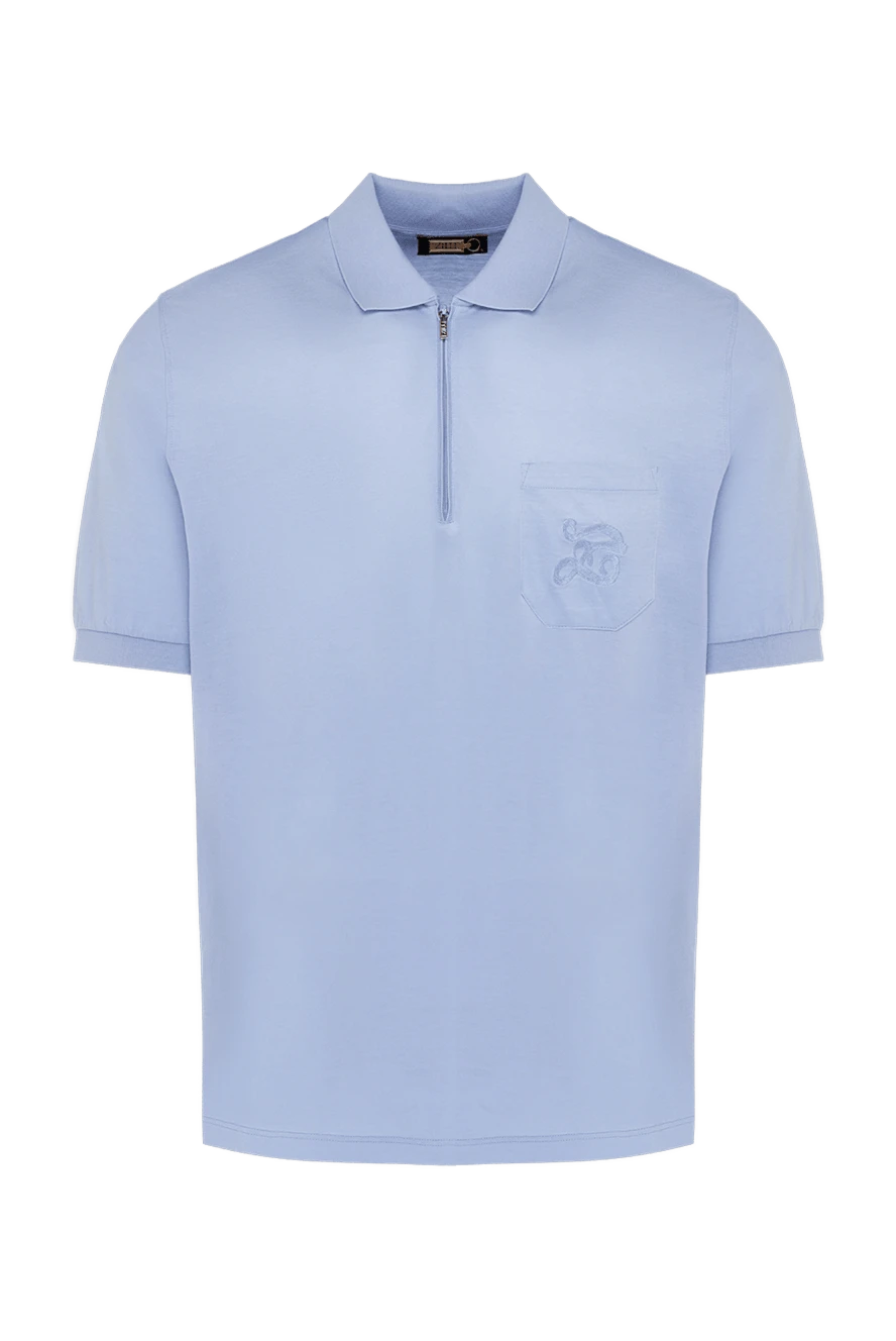 Zilli man blue cotton polo for men купить с ценами и фото 153040 - photo 1