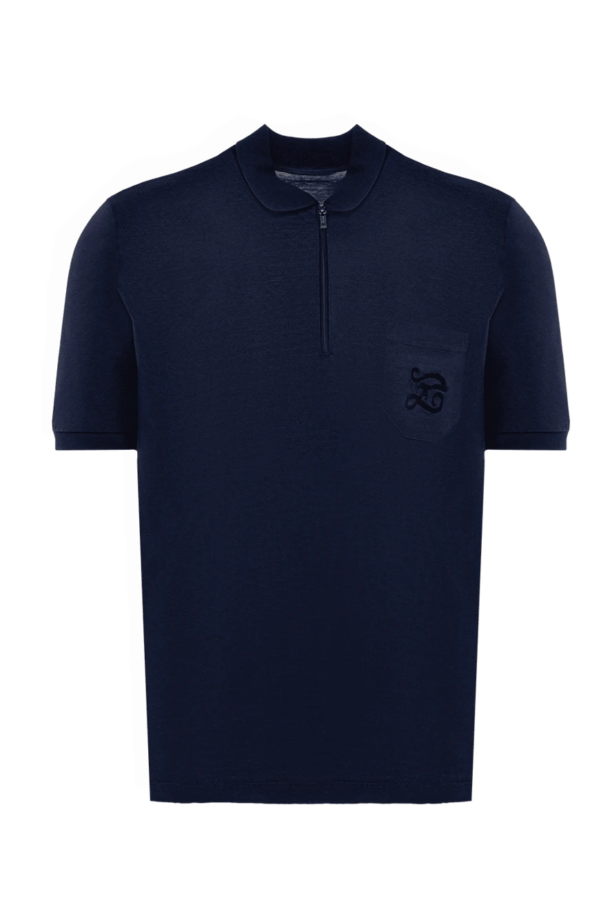 Zilli man blue cotton polo for men купить с ценами и фото 153041 - photo 1