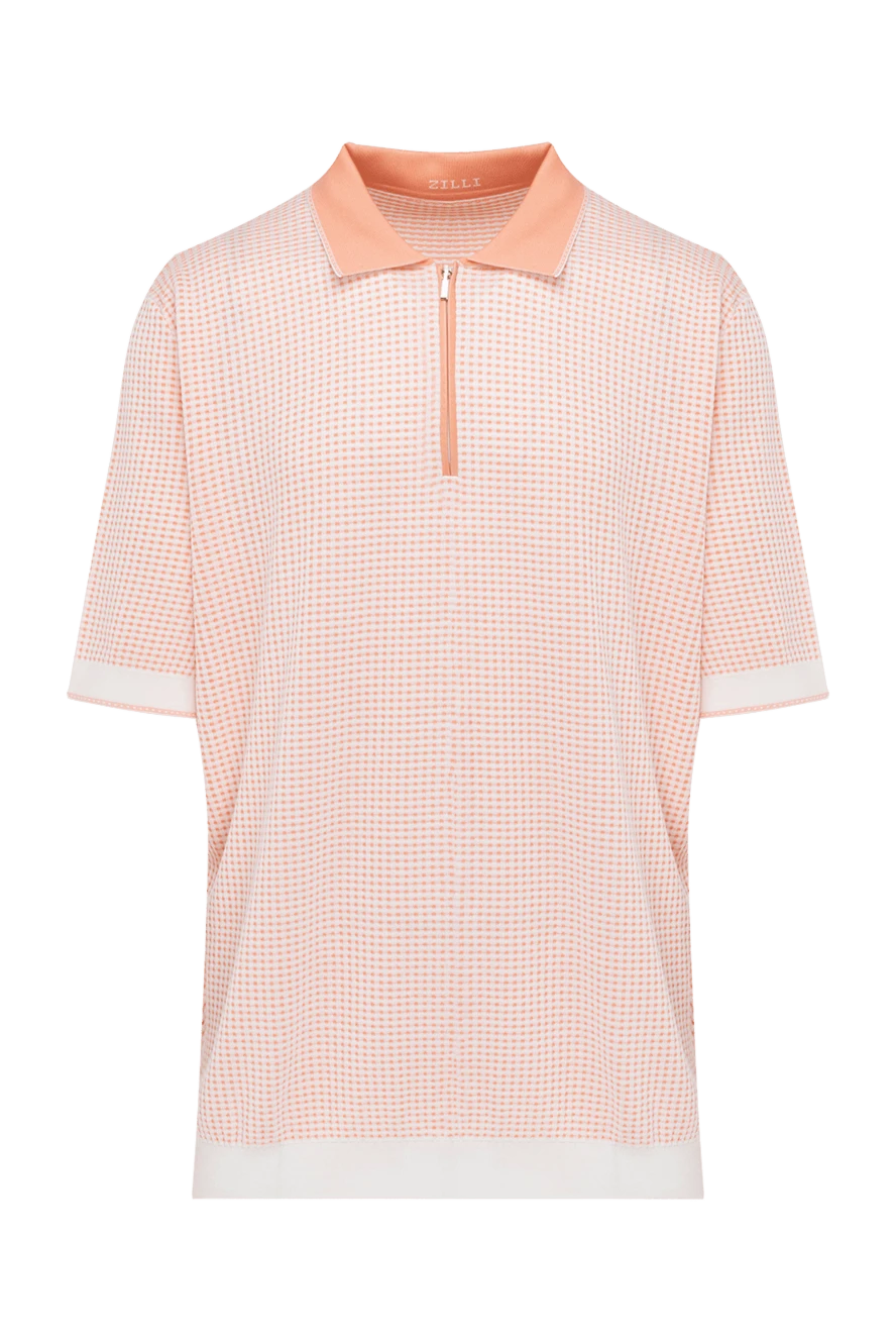 Zilli man cotton and silk polo shirt pink for men купить с ценами и фото 153043 - photo 1