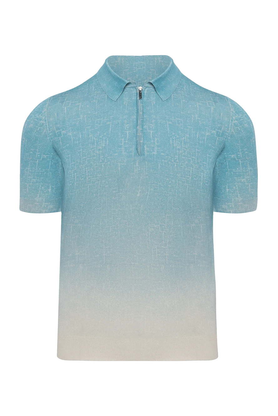 Zilli man blue silk and viscose polo for men купить с ценами и фото 153046 - photo 1