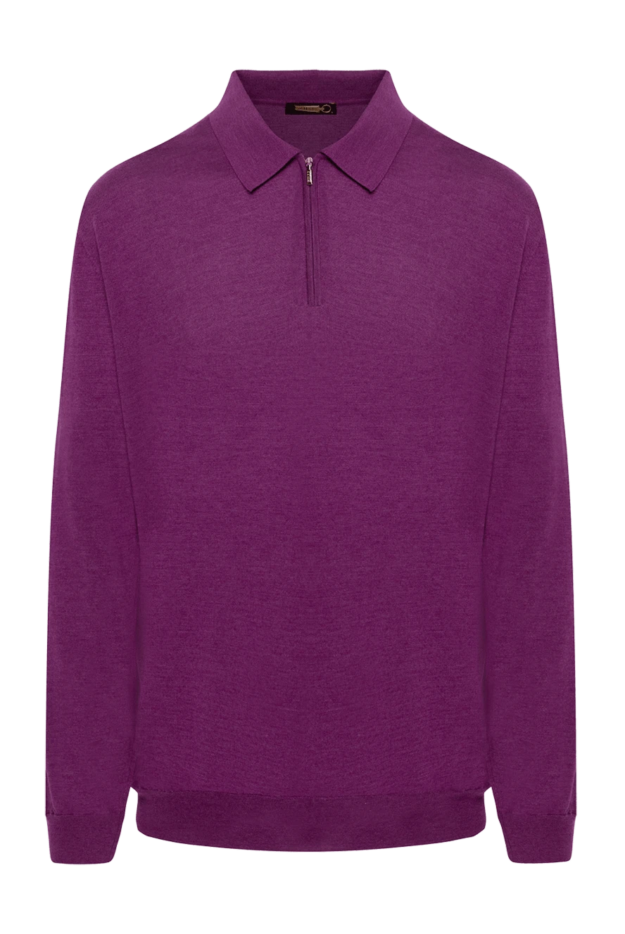 Zilli man long sleeve polo in silk and cashmere violet for men купить с ценами и фото 153057 - photo 1