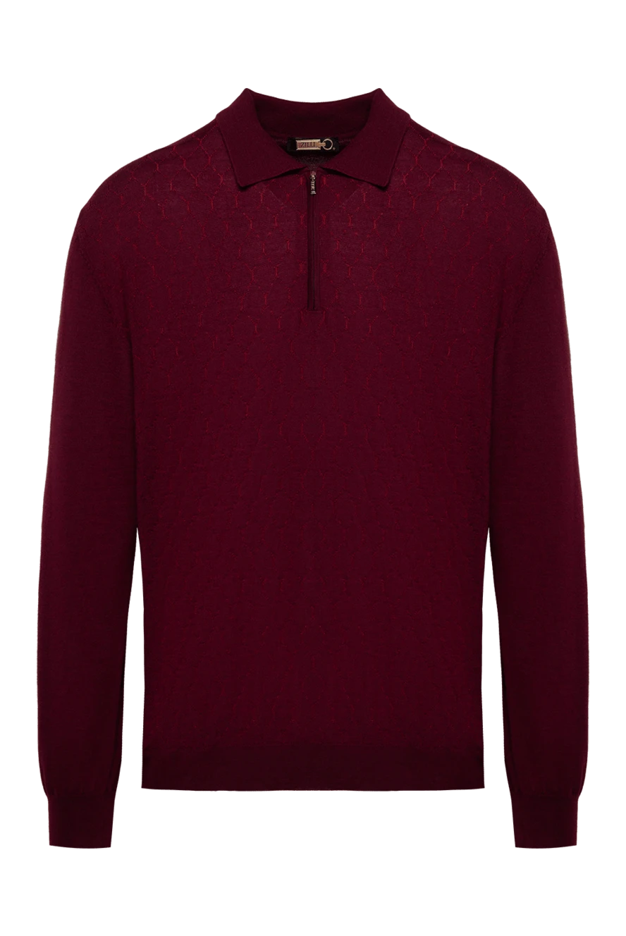 Zilli man long sleeve polo in silk and cashmere burgundy for men купить с ценами и фото 153059 - photo 1