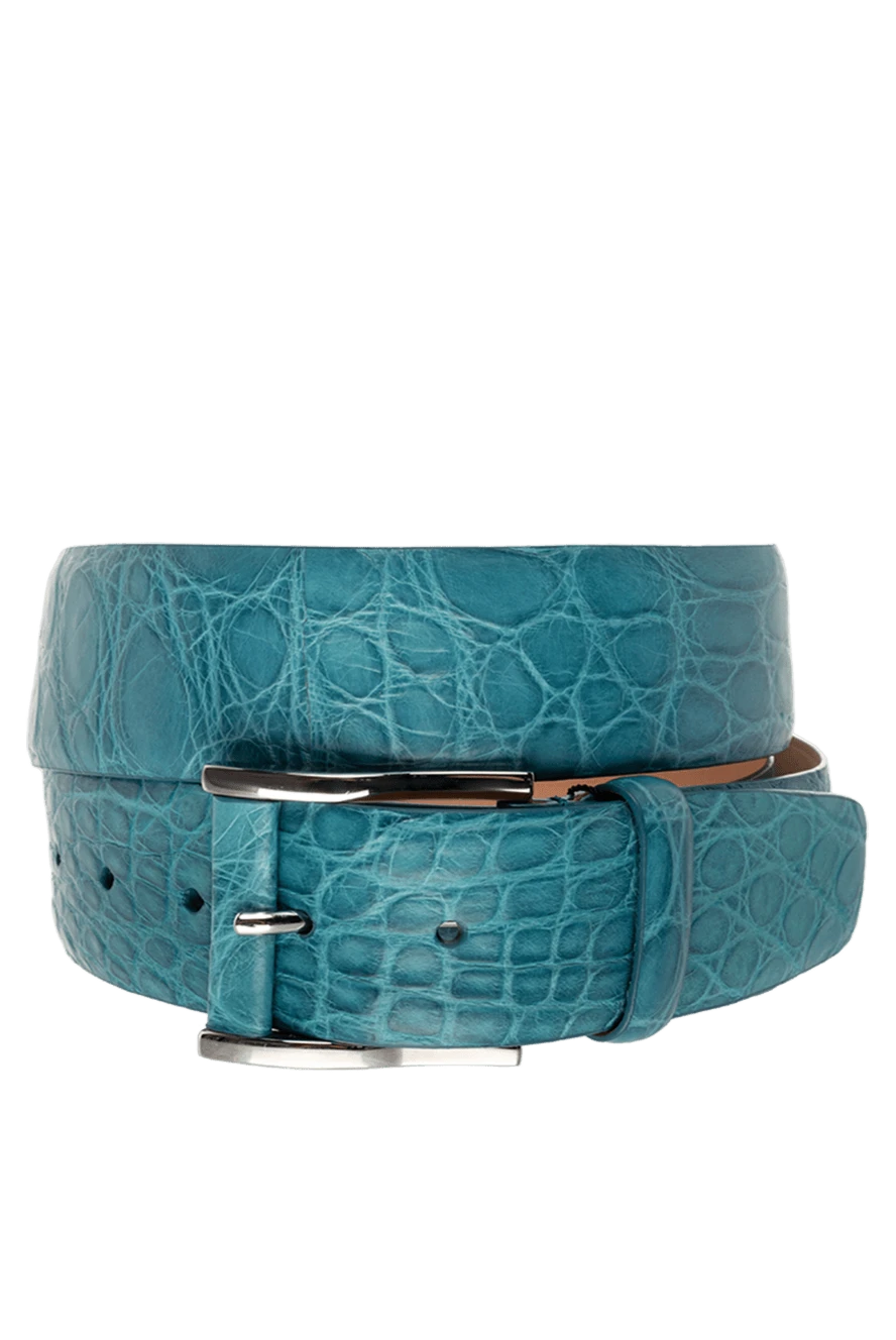 Cesare di Napoli man blue crocodile leather belt for men купить с ценами и фото 153091 - photo 1