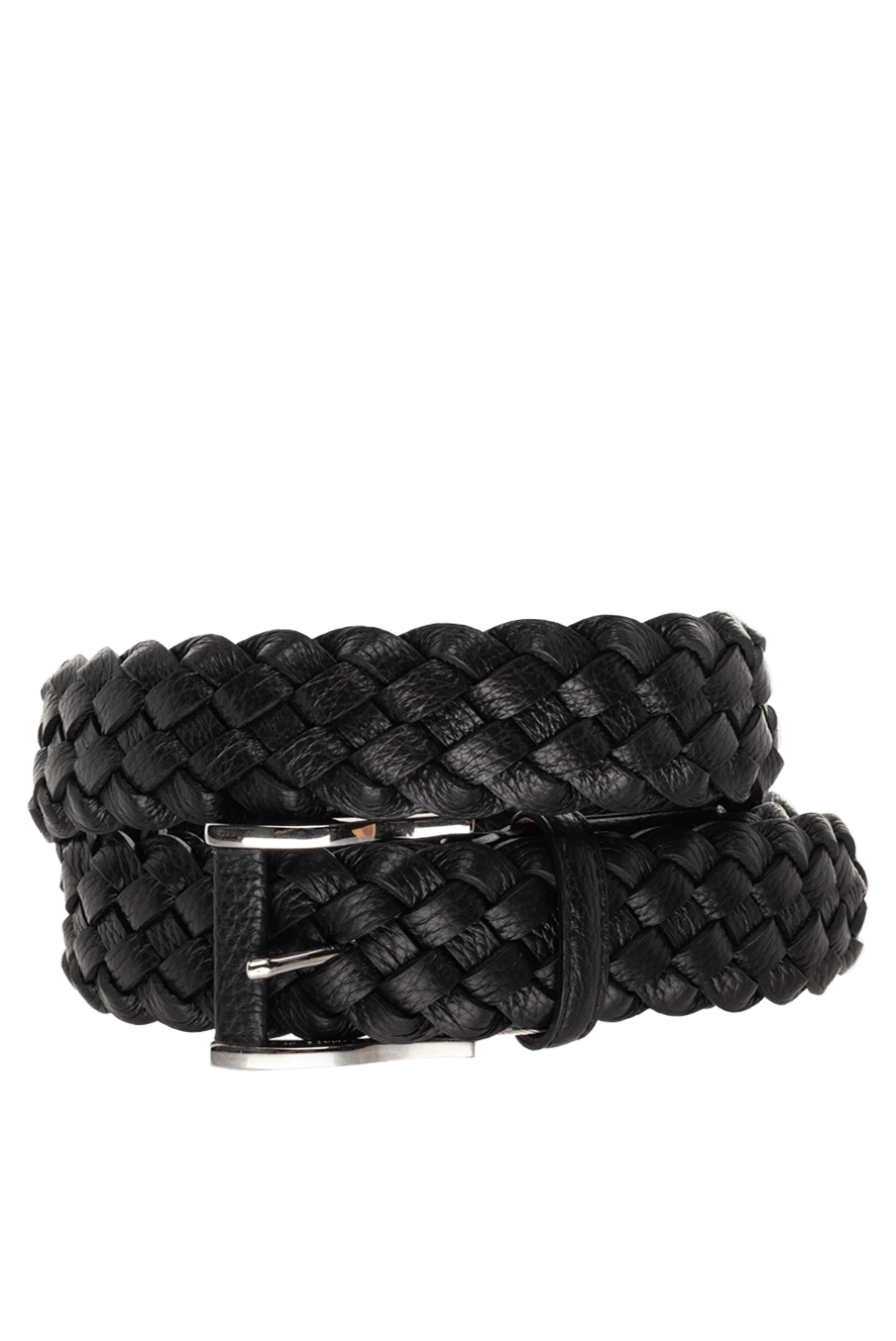 Cesare di Napoli man black leather belt for men купить с ценами и фото 153100 - photo 1