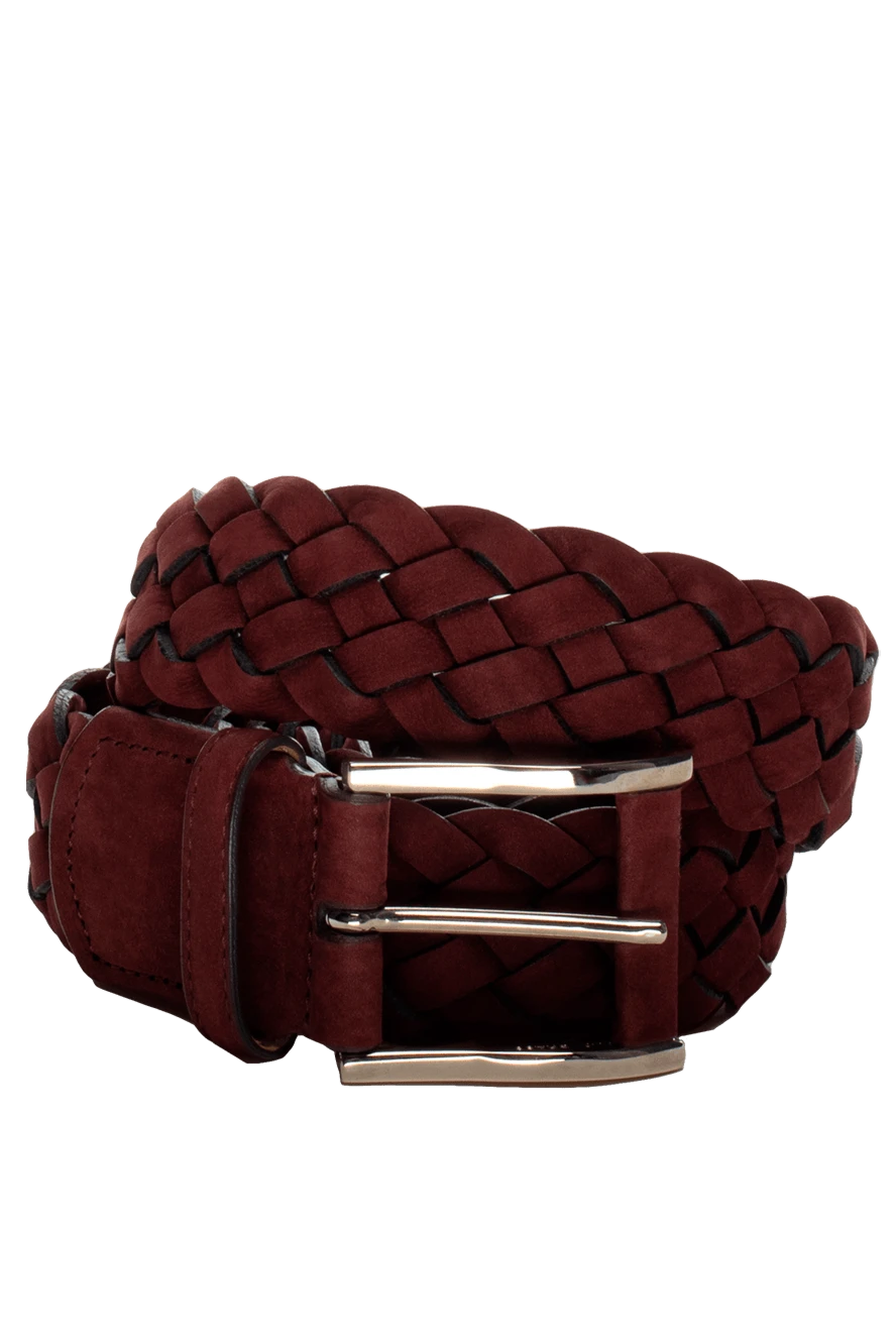 Cesare di Napoli man leather belt burgundy for men купить с ценами и фото 153110 - photo 1