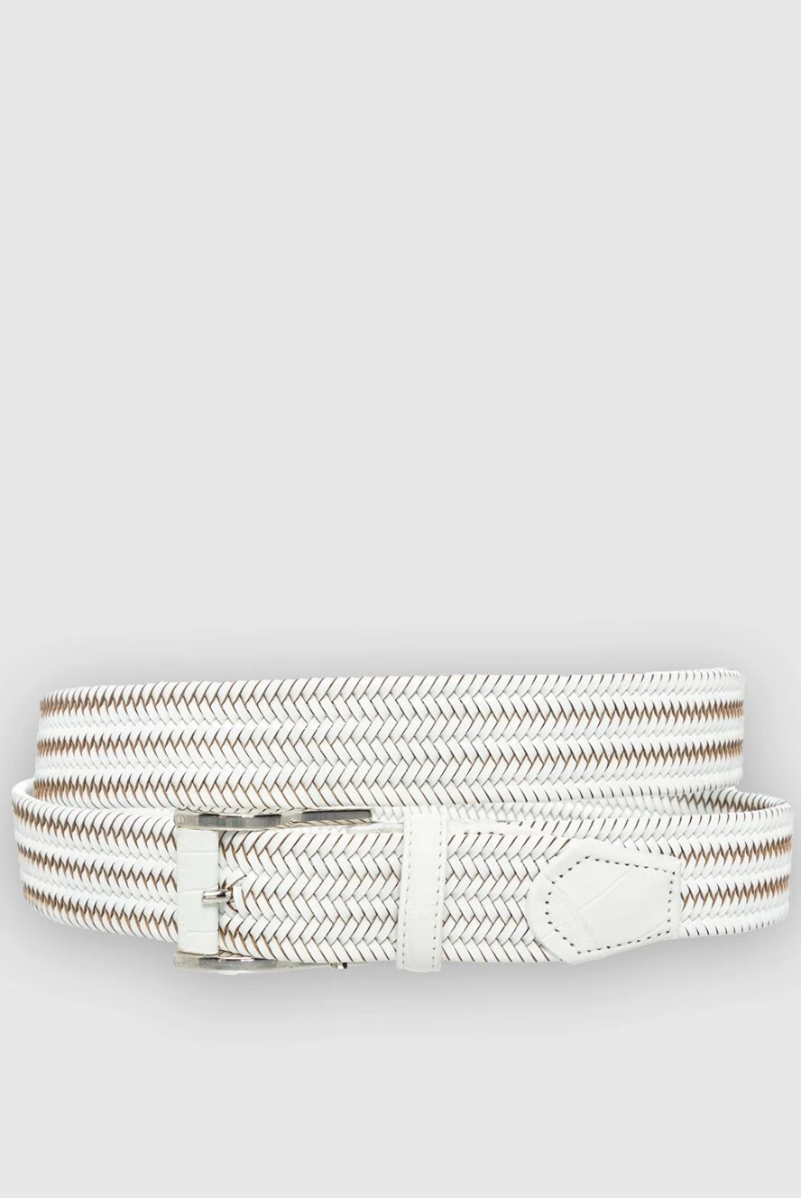 Cesare di Napoli man white leather belt for men купить с ценами и фото 153117 - photo 1