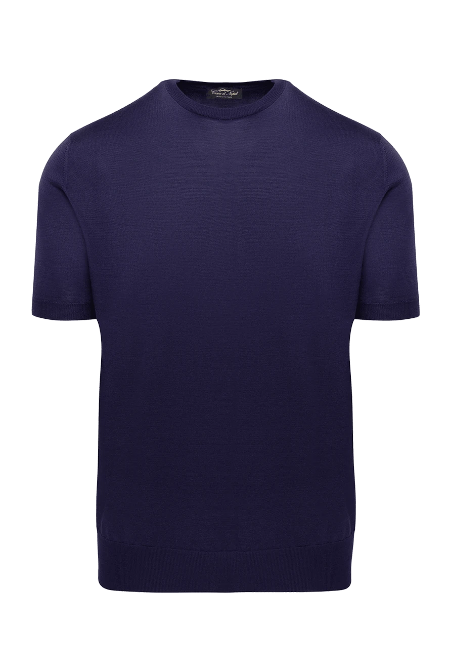 Cesare di Napoli man short sleeve jumper in cotton and silk purple for men купить с ценами и фото 153157 - photo 1