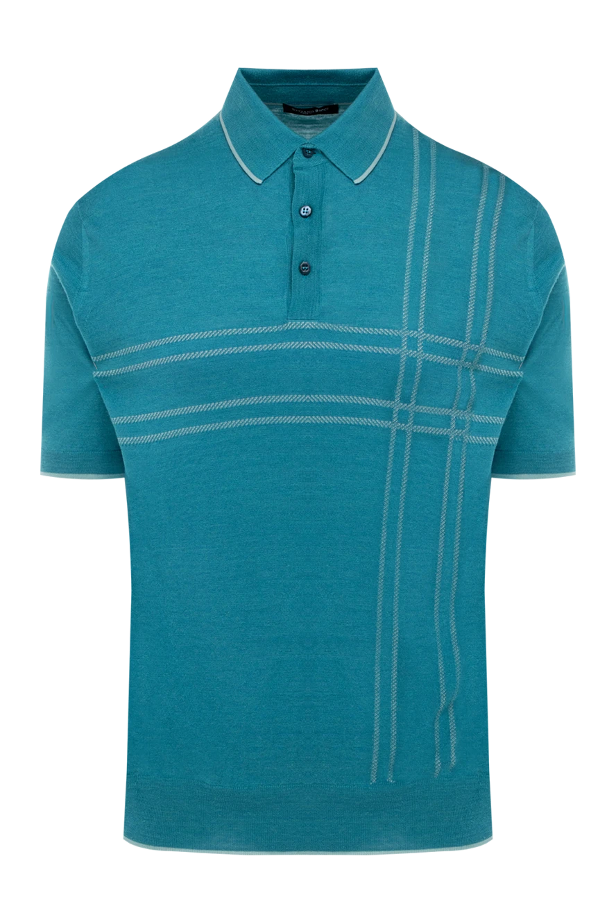 Stefano Ricci поло из шелка и льна зеленое мужское 153185 - фото 1