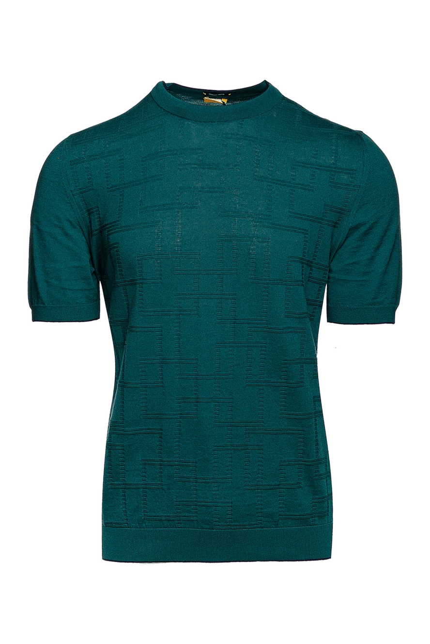 Svevo man short sleeve jumper in cotton green for men купить с ценами и фото 153330 - photo 1