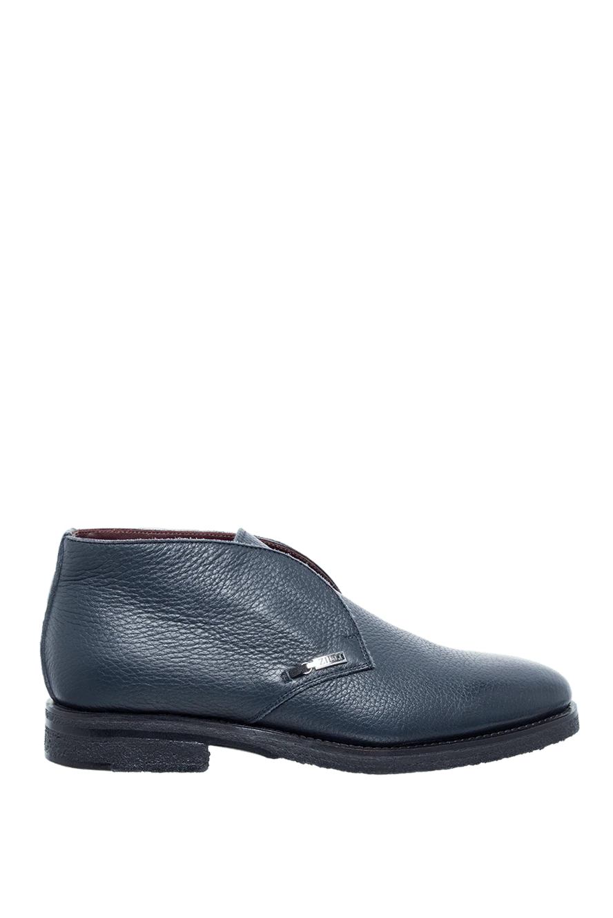 Zilli man blue leather deserts for men купить с ценами и фото 153456 - photo 1