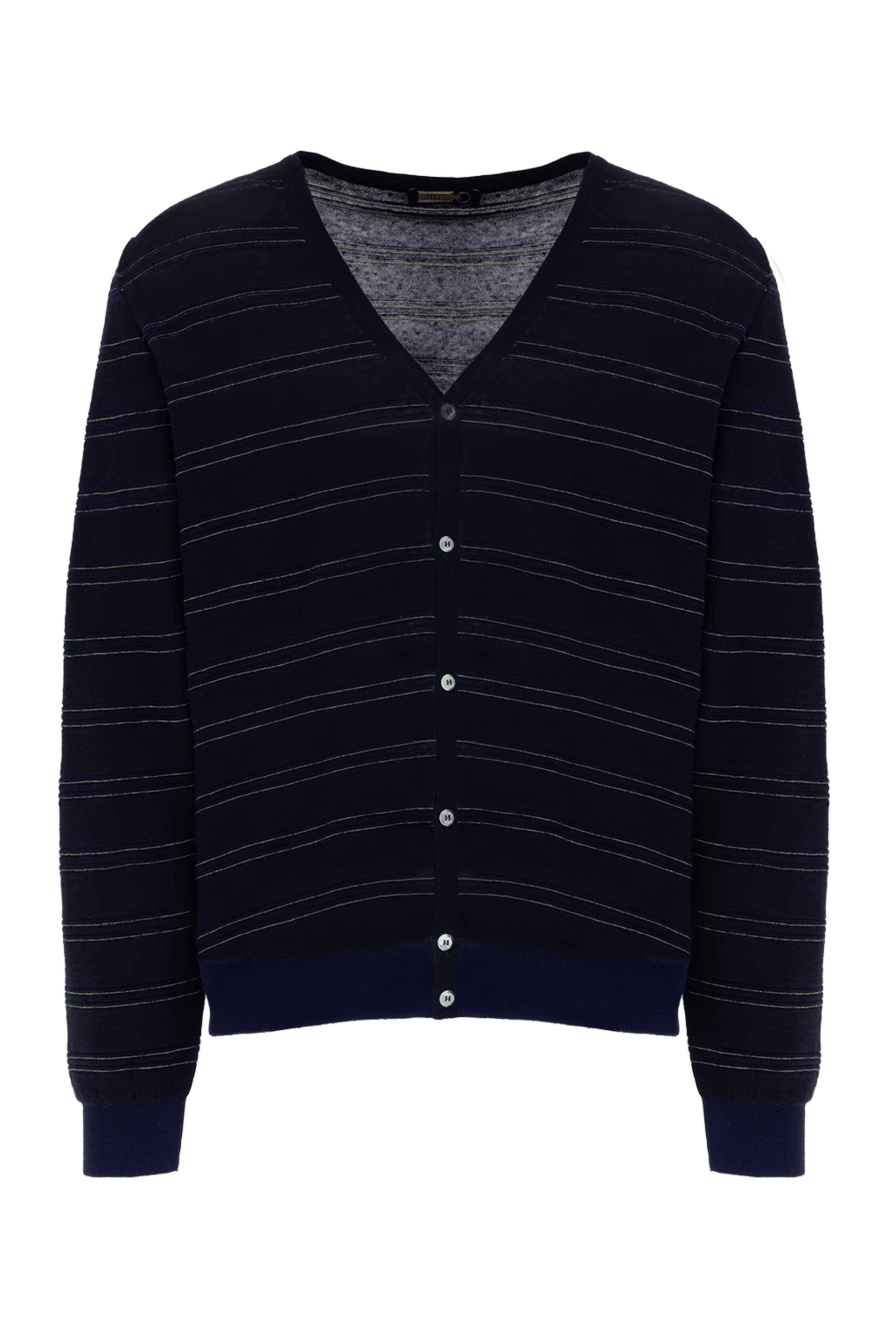 Zilli man men's cardigan made of linen, silk and cashmere blue купить с ценами и фото 153492 - photo 1