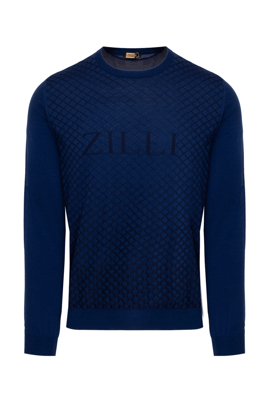 Zilli man silk and cotton jumper blue for men купить с ценами и фото 153499 - photo 1