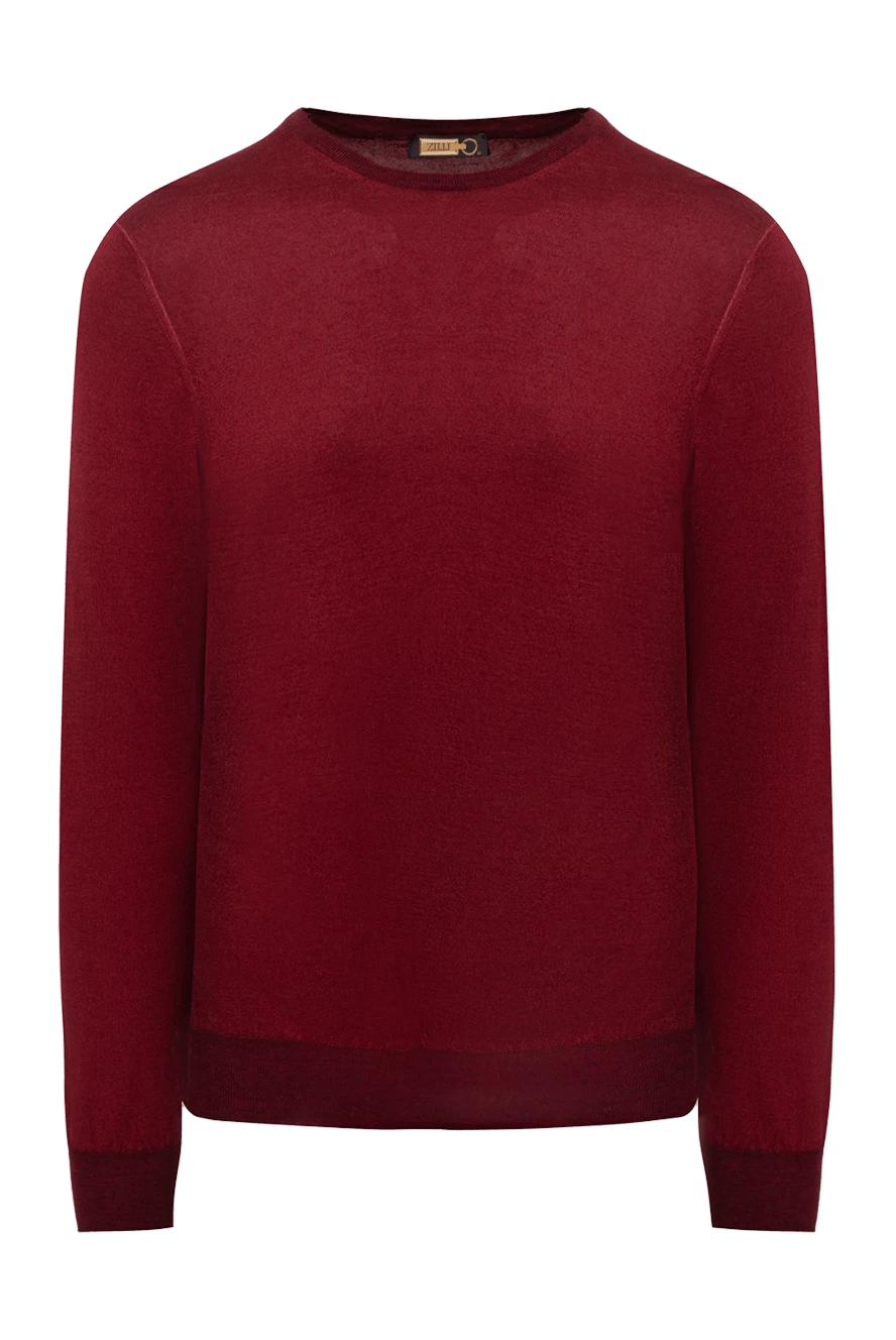 Zilli man cashmere and silk jumper burgundy for men купить с ценами и фото 153508 - photo 1