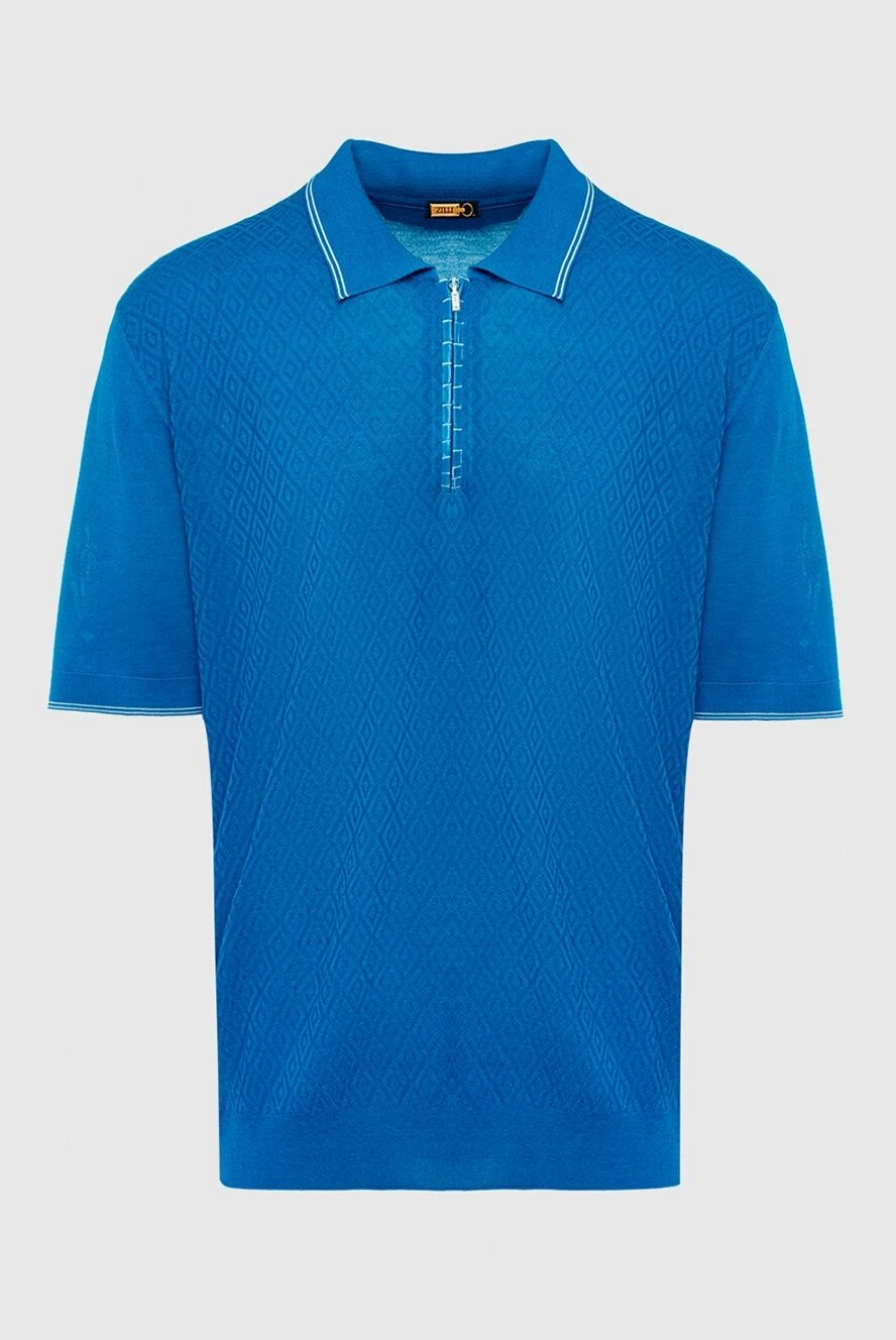 Zilli man silk and viscose polo blue for men купить с ценами и фото 153514 - photo 1