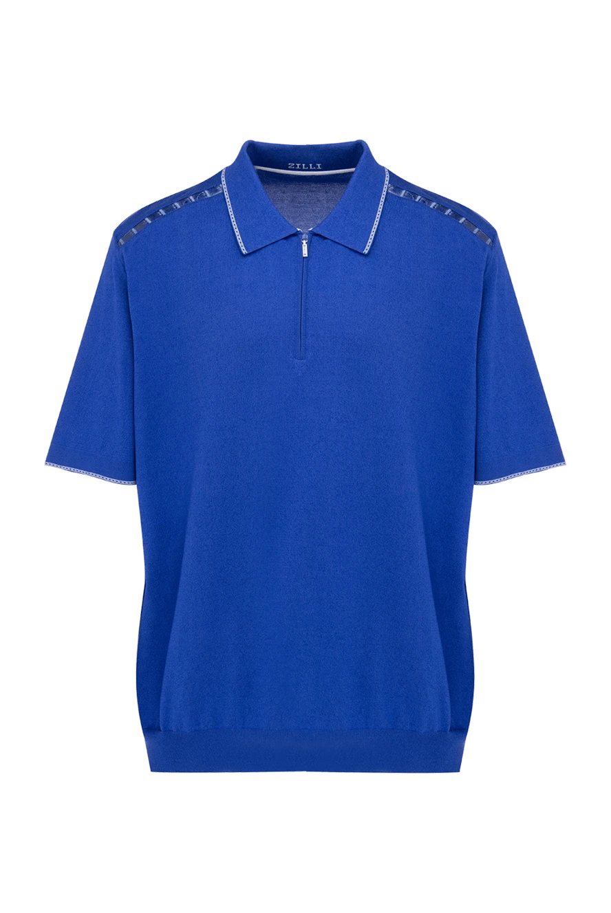 Zilli man cotton and silk polo blue for men купить с ценами и фото 153528 - photo 1