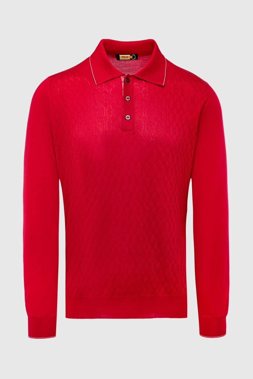 Zilli man silk long sleeve polo red for men купить с ценами и фото 153534 - photo 1