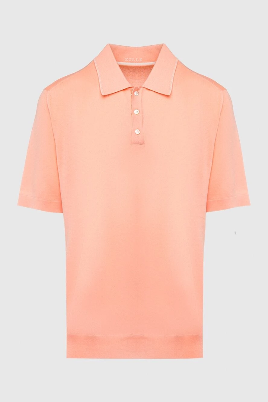 Zilli man cotton and silk polo orange for men купить с ценами и фото 153538 - photo 1