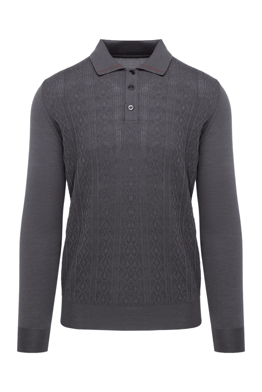 Zilli man long sleeve polo in silk and cashmere gray for men купить с ценами и фото 153539 - photo 1