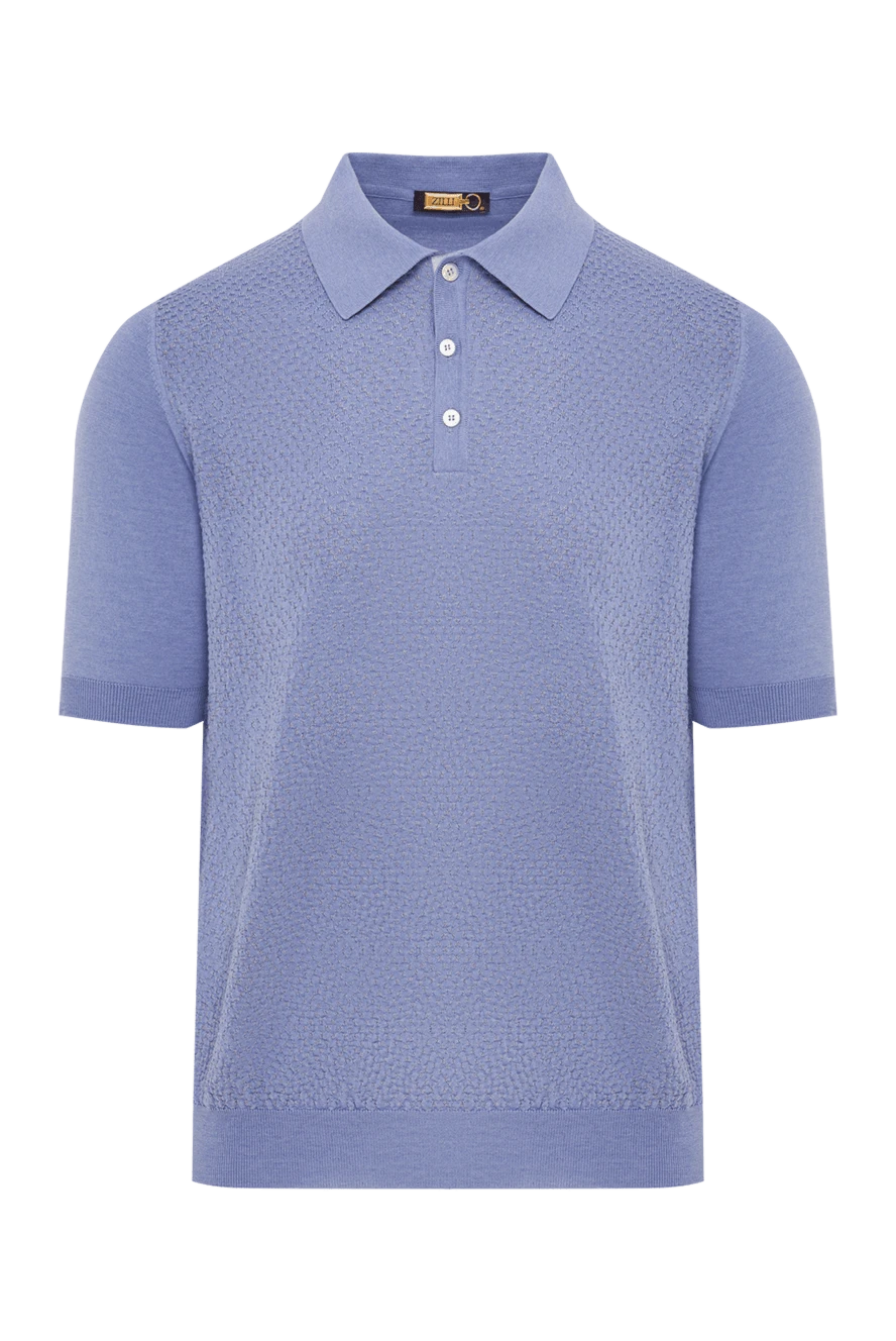 Zilli ерлерге арналған көк кашемир және жібек поло 153540 - фото 1