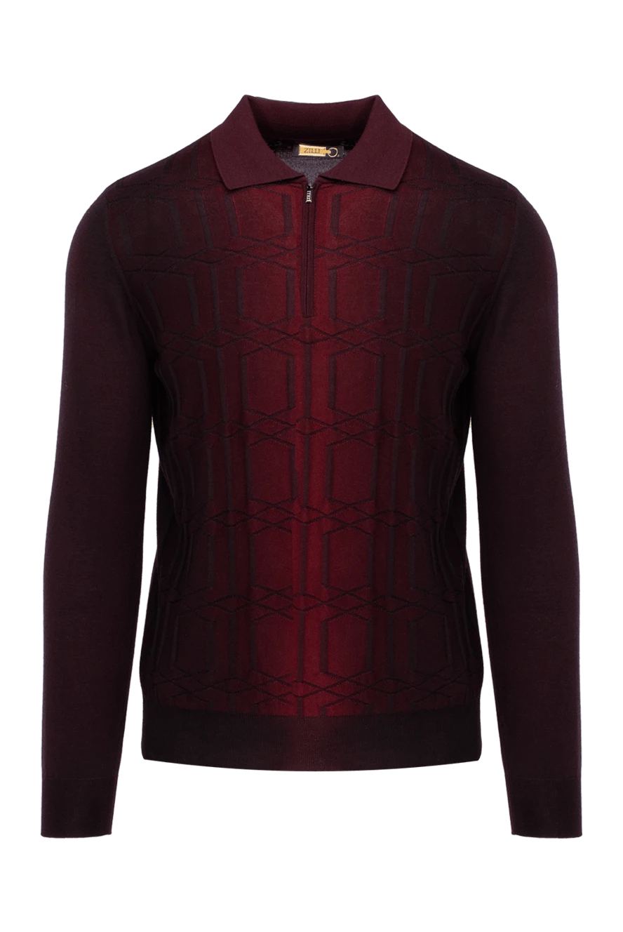 Zilli man long sleeve polo in silk and cashmere burgundy for men купить с ценами и фото 153541 - photo 1