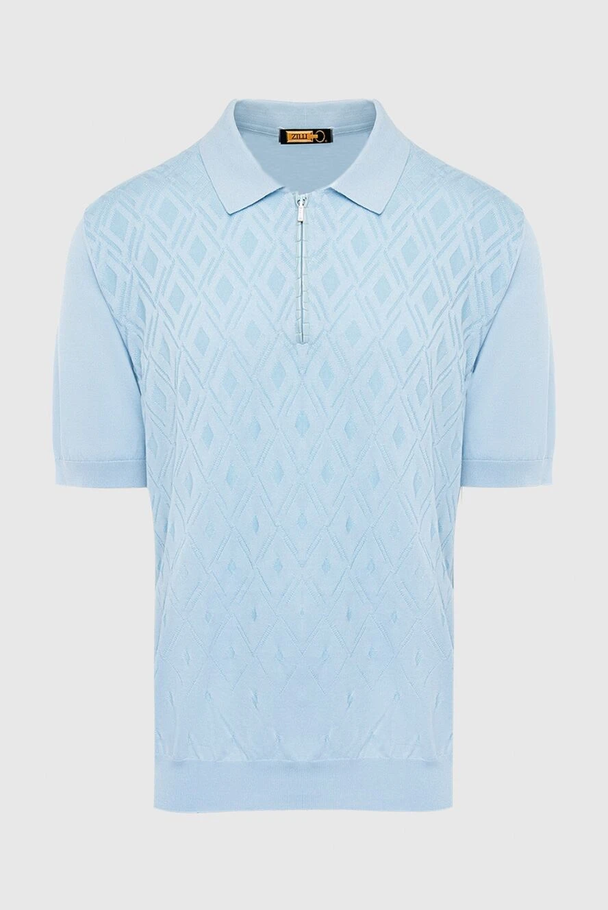 Zilli man cotton and silk polo blue for men купить с ценами и фото 153548 - photo 1