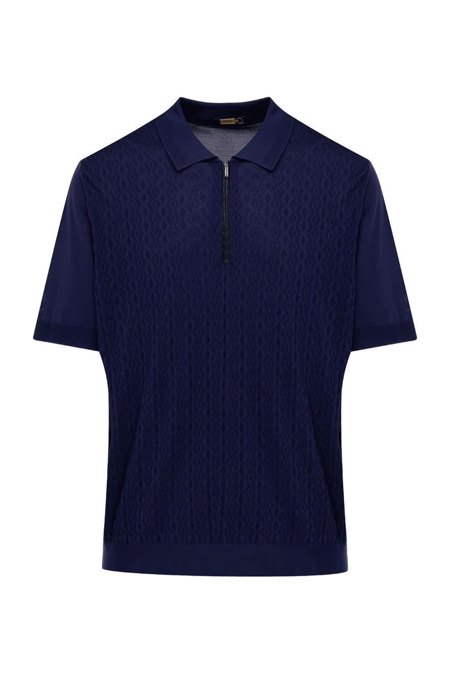 Zilli man polo in silk and crocodile skin blue for men купить с ценами и фото 153578 - photo 1