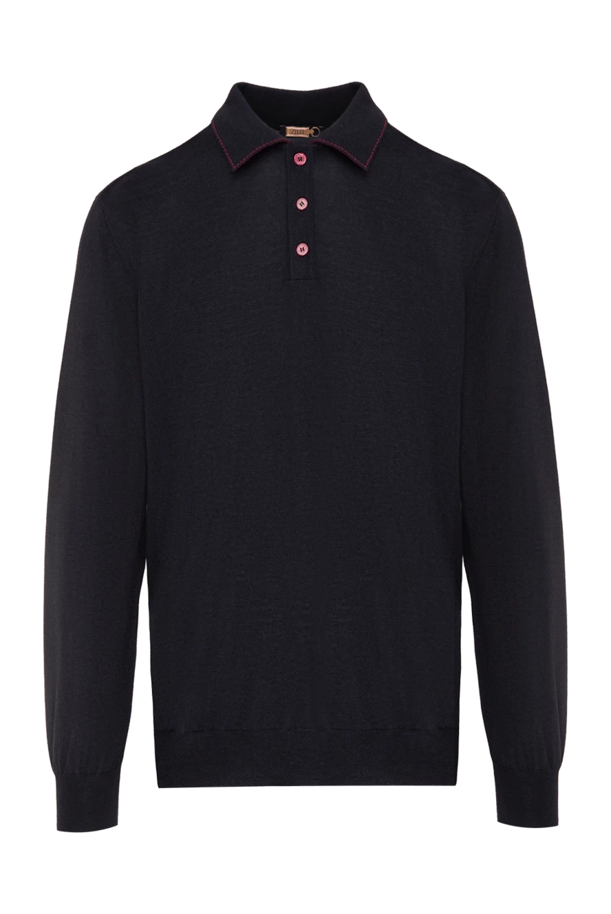 Zilli man long sleeve polo in silk and cashmere black for men купить с ценами и фото 153597 - photo 1