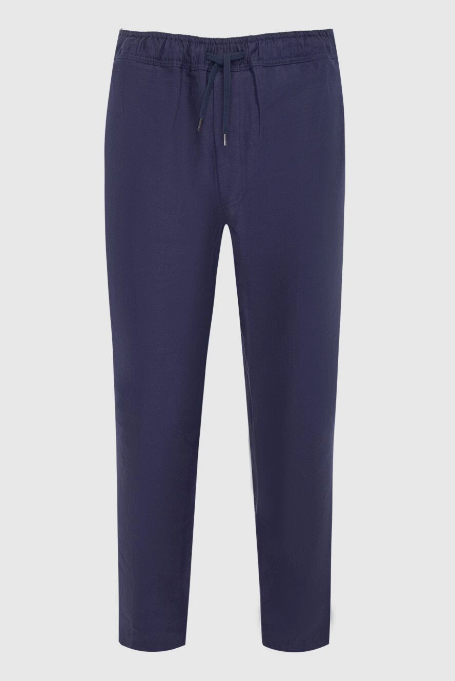 Derek Rose man blue linen trousers for men купить с ценами и фото 153815 - photo 1