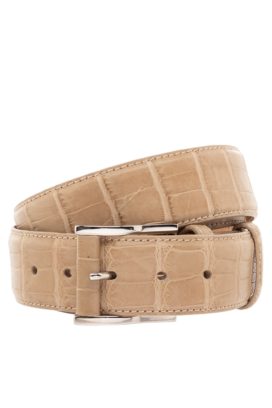 Cesare di Napoli man beige men's crocodile leather belt купить с ценами и фото 153823 - photo 1