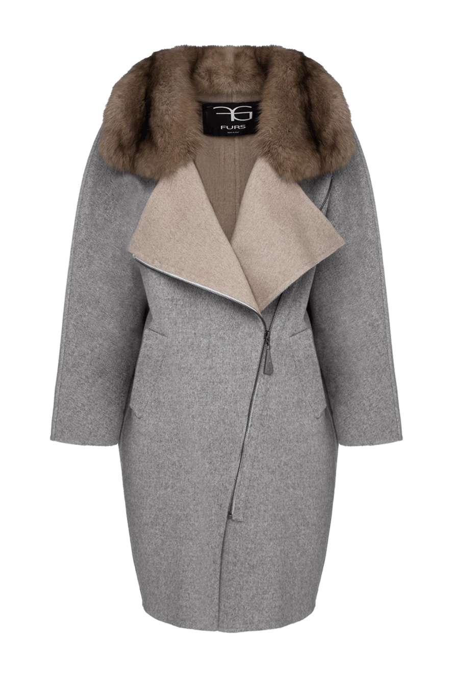 FG Furs woman women's gray cashmere and sable coat купить с ценами и фото 153926 - photo 1