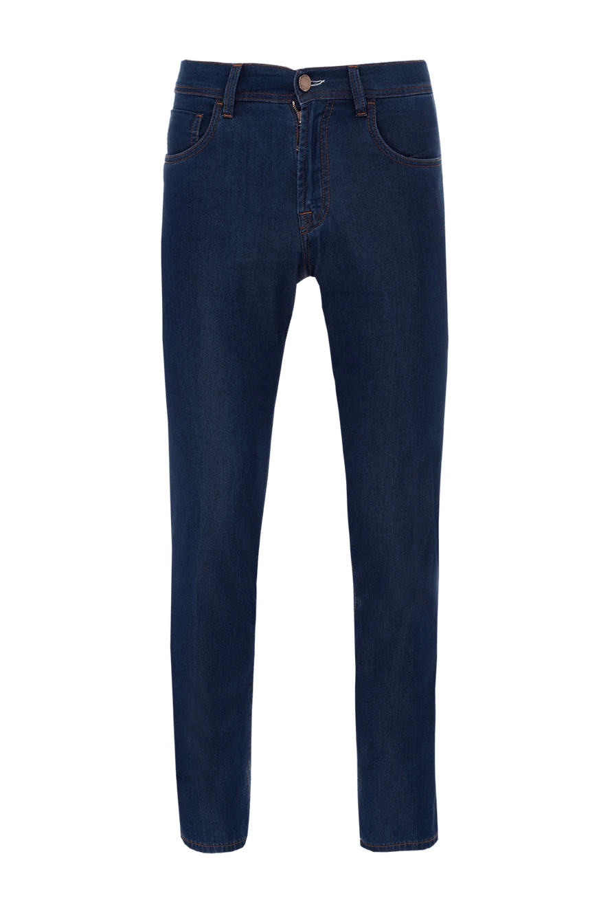 Scissor Scriptor man blue cotton and silk jeans for men купить с ценами и фото 154005 - photo 1